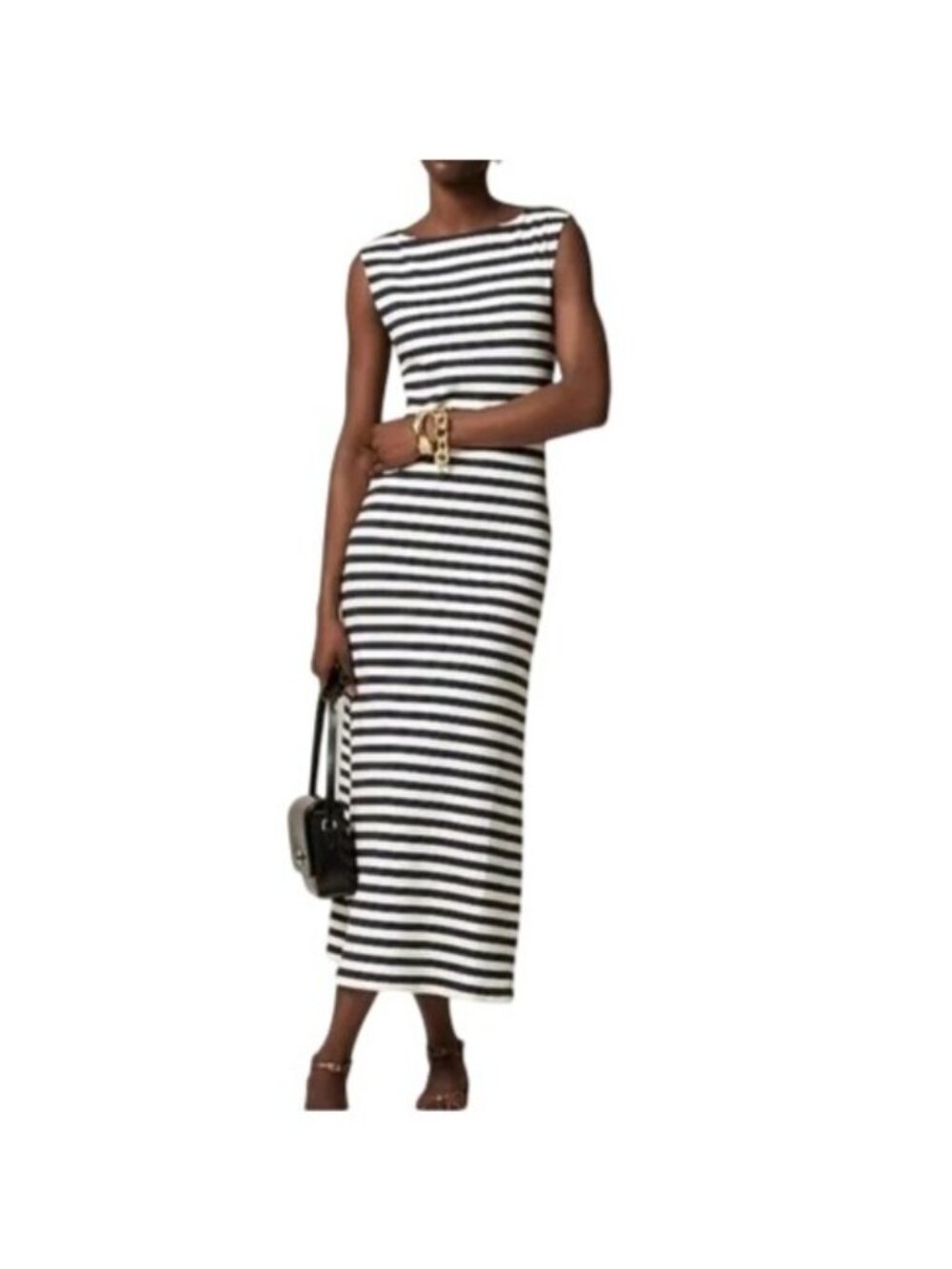 J.Crew Striped Midi Dress XXS Navy White Knit Nautical Coastal Preppy Stretch